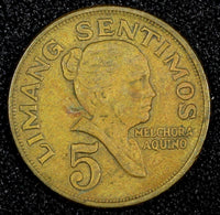 Philippines Brass 1967 5 Sentimos Melchora Aquino KM# 197 (27 046)