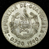GUATEMALA Silver 1960 25 Centavos Mintage-560.400 KM# 263  (24 642)