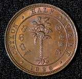 Ceylon George V Copper 1926 1/2 Cent Last Year Type UNC KM# 106 (30 318)