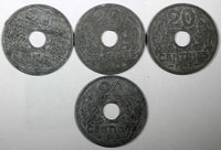 FRANCE  Zinc 1943 20 Centimes WWII Issue KM# 900.1 RANDOM PICK ( 1 COIN ) (934)