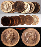 Fiji  Elizabeth II 2001 2 Cents Palm fan UNC KM# 50a RANDOM PICK (1 C) (984)
