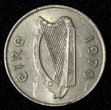 Ireland Republic Copper-Nickel 1970 5 Pence Bull large type KM# 22 (28 679)