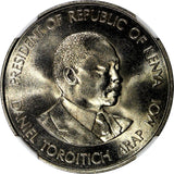 KENYA Daniel Toroitich Arap Moi 1980 1 Shilling NGC MS65 TOP GRADED KM# 20 (037)