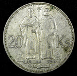 SLOVAKIA St. Cyril and St. Methodius Silver 1941 20 Korun 31mm KM# 7.1 (826)