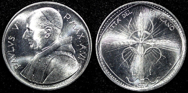 Vatican City Pavlvs VI  Aluminum (1968)/VI 1 Lira FAO BU KM# 100 (24 246)