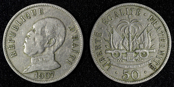 Haiti General Pierre Nord-Alexis 1907 50 Centimes 1st Year Type KM# 56 (27 992)