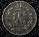 Mexico ESTADOS UNIDOS MEXICANOS Bronze 1912 Mo 1 Centavo KM# 415 (444)