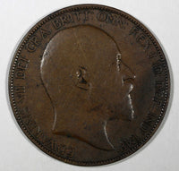 Great Britain Edward VII Bronze 1907 1 Penny KM# 794.2 (28 191)