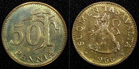 Finland Aluminum-Bronze 1966-S 50 Pennia UNC/BU  KM# 48 (24 109)
