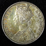 India-British Victoria Silver 1889 B incuse Rupee XF .Nice Toned KM# 492 (559)