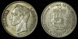 Venezuela Silver 1945 2 Bolivares 27 mm Philadelphia Mint 1 Year Type Y# 23a (0)