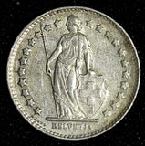 Switzerland Silver 1945 B 1/2 Franc  Helvetia KM# 23 (28 485)