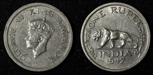 India-British George VI Nickel 1947 Rupee KM# 559 (27 607)