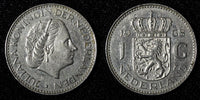 Netherlands Juliana Nickel  1968 1 Gulden 25 mm Royal Dutch KM# 184a  (27 939)