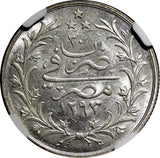 EGYPT Abdul Hamid II Silver AH1293 Year 30 H (1904)  5 Qirsh NGC MS62 KM# 294(2)