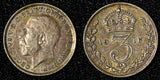 Great Britain George V Silver 1916 3 Pence  KM# 813 (28 324)