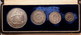 BRAZIL Silver 1900 400 Year Annivers. Discovery 4 Coins Set Rare w/Case AR-0.917