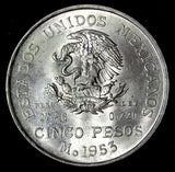 MEXICO Hidalgo's Silver 1953 5 Pesos 27.78 g 40 mm UNC KM# 468 (28 703)