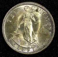 Philippines Silver 1944 D 10 Centavos UNC Toned KM# 181 (27 301)