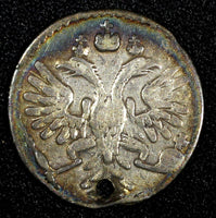 RUSSIA Anna I Silver 1734/3  Grivennik 10 Kopeks OVERDATE RARE KM# 194 (27 310)