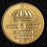 Sweden Gustaf VI Adolf Bronze 1953 TS 1 Ore GEM BU Toned KM# 820 (30 264)