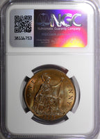 GREAT BRITAIN George V Bronze 1935 1 Penny NGC MS63 RB NICE TONING KM# 838 (04)