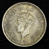 India-British George VI Silver 1945 1/4 Rupee Nice Toned KM# 547 (27 306)