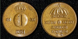 Sweden Gustaf VI Adolf Bronze 1962 U 1 Ore UNC Toned KM# 820 (30 229)