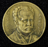 BRAZIL Tobias Barreto de Meneses Aluminum-Bronze 1939 1000 Reis KM# 550 (27 805)