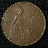 Great Britain George V Bronze 1936 1/2 Penny KM# 837 (28 888)