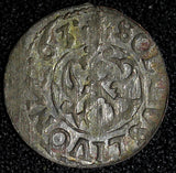 Livonia Riga CARL XI of Sweden (1660-1697)Silver 1663 Solidus,Schilling KM#55(3)