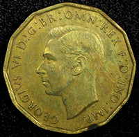 Great Britain George VI Nickel-Brass 1943 3 Pence WWII Issue High Grade KM849(6)