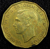 Great Britain George VI Nickel-Brass 1943 3 Pence WWII Issue High Grade KM849(6)