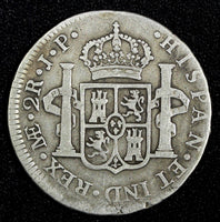 PERU Ferdinand VII Silver 1816 JP 2 Reales LIMA Mint KM# 115.1 (27 280)