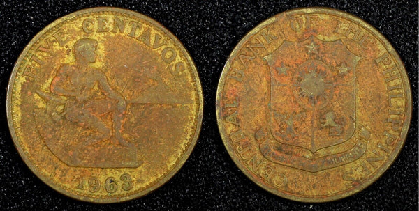 Philippines Brass 1963 5 Centavos KM# 187 (27 044)