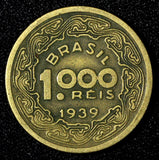 BRAZIL Tobias Barreto de Meneses Aluminum-Bronze 1939 1000 Reis KM# 550 (27 805)
