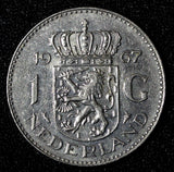 Netherlands Juliana Nickel  1967 Fish 1 Gulden 25 mm Royal Dutch KM# 184a  (942)