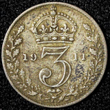 Great Britain George V Silver 1911 3 Pence 1st Year for Type KM# 813 (28 215)
