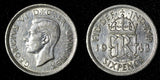 Great Britain George VI Silver 1943 6 Pence WWII Issue KM# 852 (28 467)