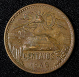 Mexico ESTADOS UNIDOS MEXICANOS Bronze 1946 Mo 20 Centavos  KM# 439 (27 588)