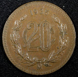 MEXICO  Bronze 1935 Mo 20 Centavos  aUNC  KM# 437 (26 618)