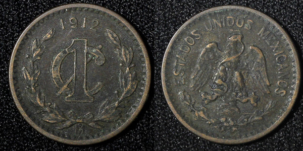 Mexico ESTADOS UNIDOS MEXICANOS Bronze 1912 Mo 1 Centavo KM# 415 (444)