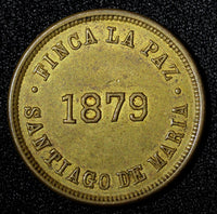 EL SALVADOR. 1879 Finca La Paz. Brass Token 29mm Rulau-Usu 40 (28 053)