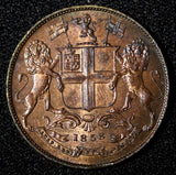 India-British Victoria Copper 1858 1/4 Anna UNC Mint Luster KM# 463.1 (27 697)