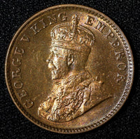 India-British George V  1930 (C) 1/4 Anna Calcutta UNC/BU RAINBOW  KM# 512 (729)