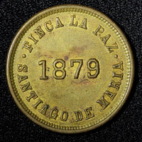 EL SALVADOR. 1879 Finca La Paz. Brass Token 29mm Rulau-Usu 40 (28 053)