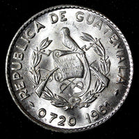 GUATEMALA Silver 1961 10 Centavos  ch.UNC Mint Luster KM# 262 (27 827)