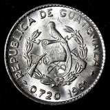 GUATEMALA Silver 1961 10 Centavos  ch.UNC Mint Luster KM# 262 (27 827)