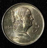 Mexico 1950 5 Centavos Josefa Ortiz de Domínguez  UNC KM# 425 (27 740)