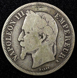 FRANCE Napoleon III Silver 1866 K 2 Francs Bordeaux SCARCE Mint KM# 807.3 (541)